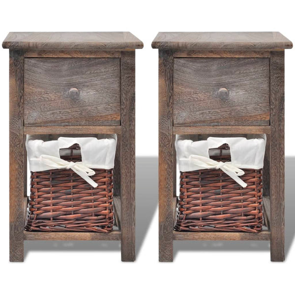 Braune Nachttische Ghimircea (2 St. Holz)