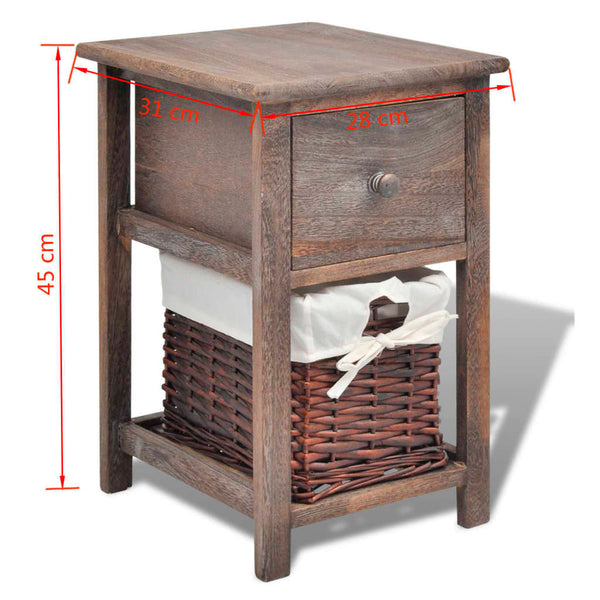 Braune Nachttische Ghimircea (2 St. Holz)