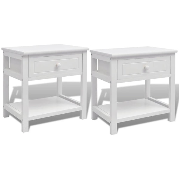Nachttisch Stefica weiß (2er-Set, Holz)