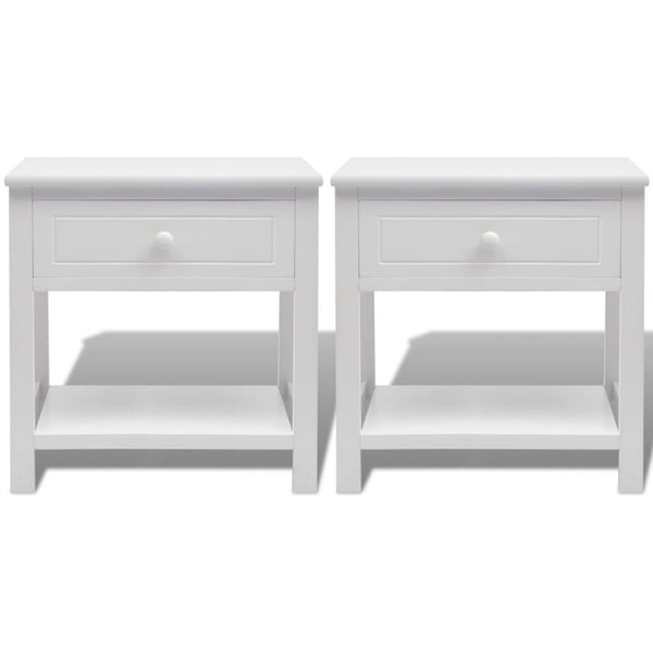 Nachttisch Stefica weiß (2er-Set, Holz)