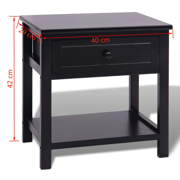 Nachttisch Schwarz Holz Stefica