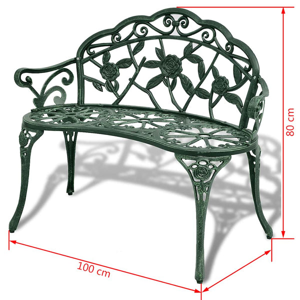 Gartenbank Santean 100cm grün (Gussaluminium)
