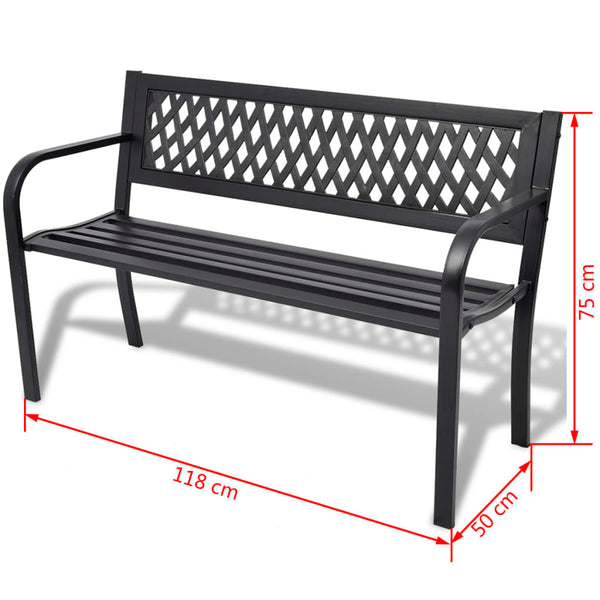 Gartensitzbank Pora Schwarz 118 cm (Stahl)