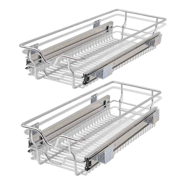 Silberne ausziehbare Gitterkörbe Suna 300 mm (2 Stück)