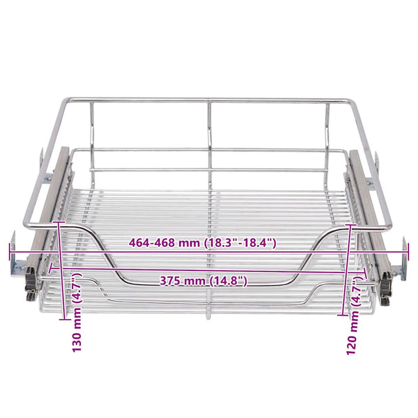Auszugschubladen Suna 500 mm, silber (2 Stk.)