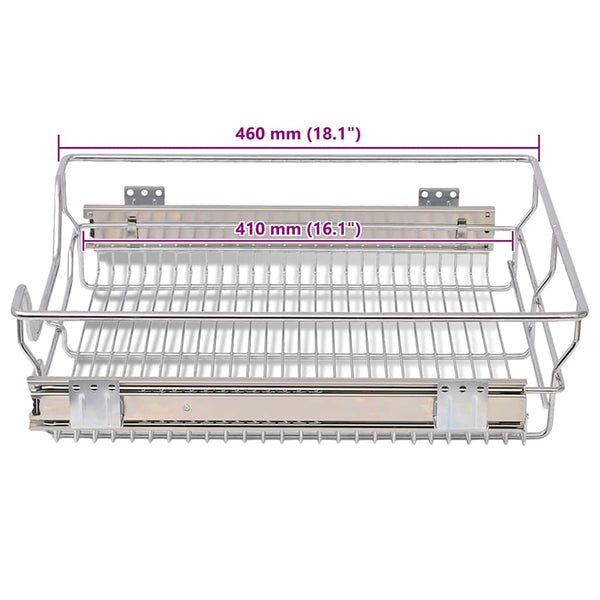 Auszugschubladen Suna 500 mm, silber (2 Stk.)