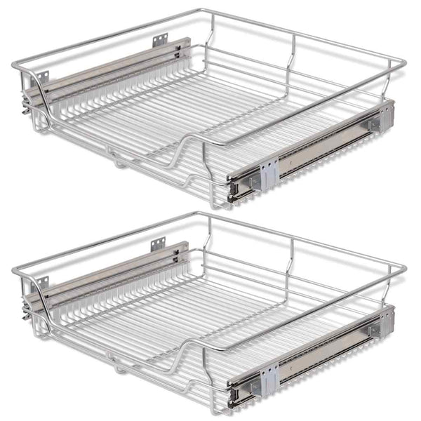 Silberne ausziehbare Gitterboxen Suna 600 mm (2 Stk.)