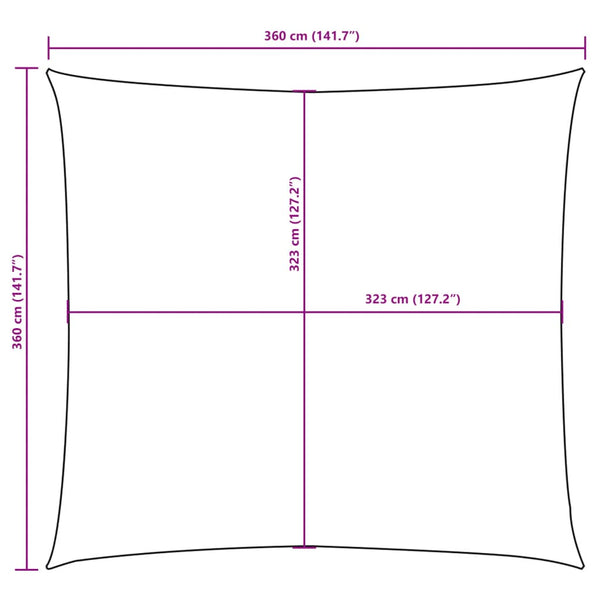 Sonnensegel Quadrat Wallington 3,6x3,6 m Terrakotta Oxford-Gewebe