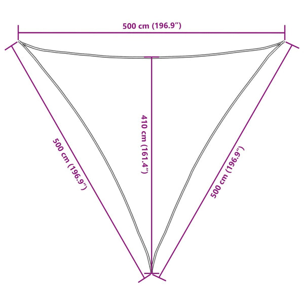 Terrakotta-Sonnensegel Oxford-Gewebe Dreieck Nicalaie 5x5x5 m