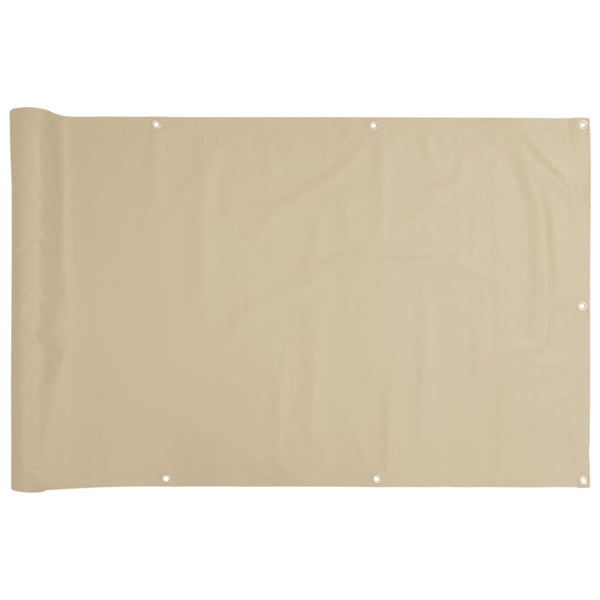 Beiger Balkonsichtschutz Oxford-Gewebe Elvin 75x600cm