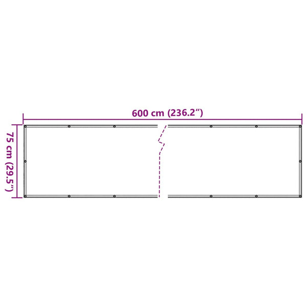 Beiger Balkonsichtschutz Oxford-Gewebe Elvin 75x600cm