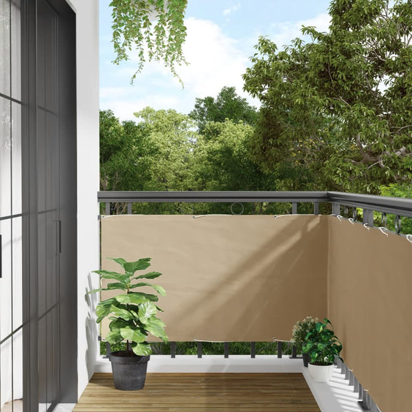 Beiger Balkonsichtschutz Oxford-Gewebe Elvin 75x600cm