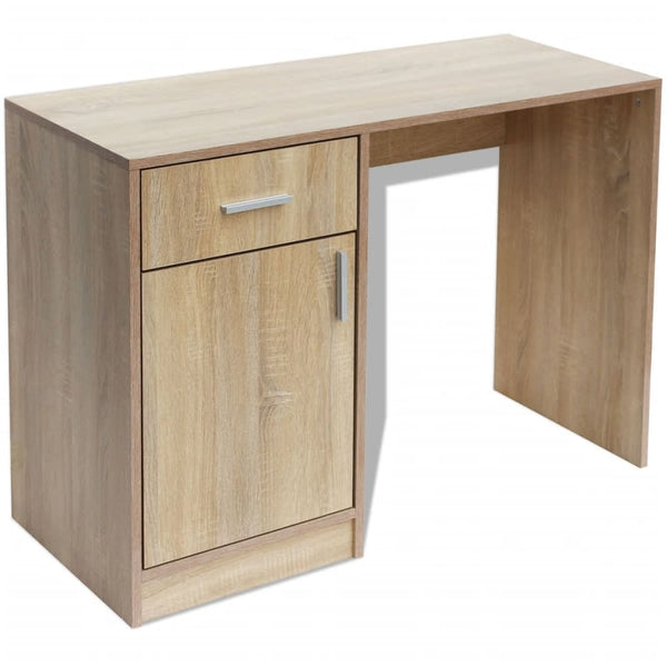 Schreibtisch mit Schublade und Schrank Eiche Omaid 100x40x73cm