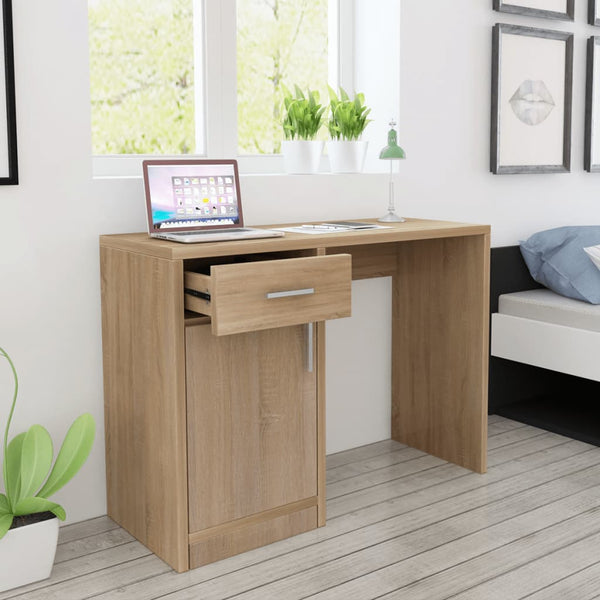 Schreibtisch mit Schublade und Schrank Eiche Omaid 100x40x73cm