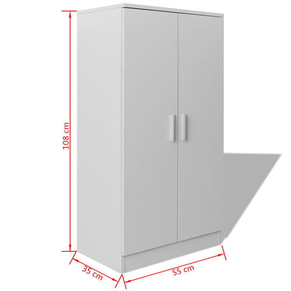 Schuhschrank Bethel, weiß (7 Ablagen)