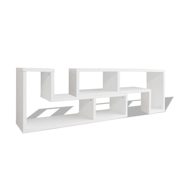 Weißes TV-Rack, doppelte L-Form, Jeraldine