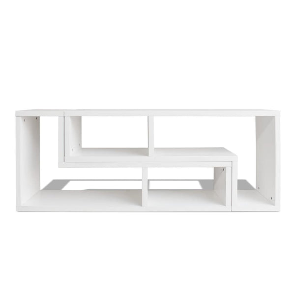 Weißes TV-Rack, doppelte L-Form, Jeraldine