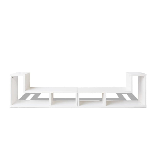 Weißes TV-Rack, doppelte L-Form, Jeraldine