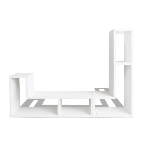 Weißes TV-Rack, doppelte L-Form, Jeraldine