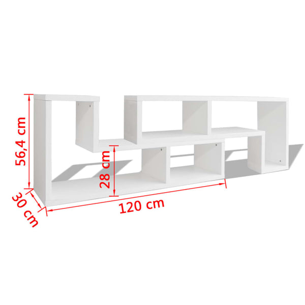 Weißes TV-Rack, doppelte L-Form, Jeraldine