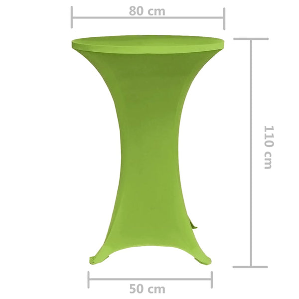 Grüner, dehnbarer Tischbezug Zablatosche 80 cm (2er-Set)
