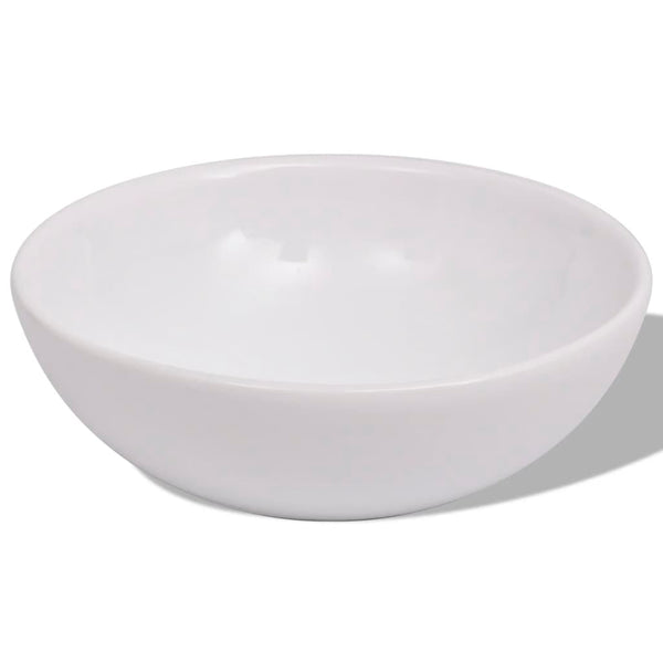 Beiges vierteiliges Badmöbel-Set mit Waschbecken und Wasserhahn Minat