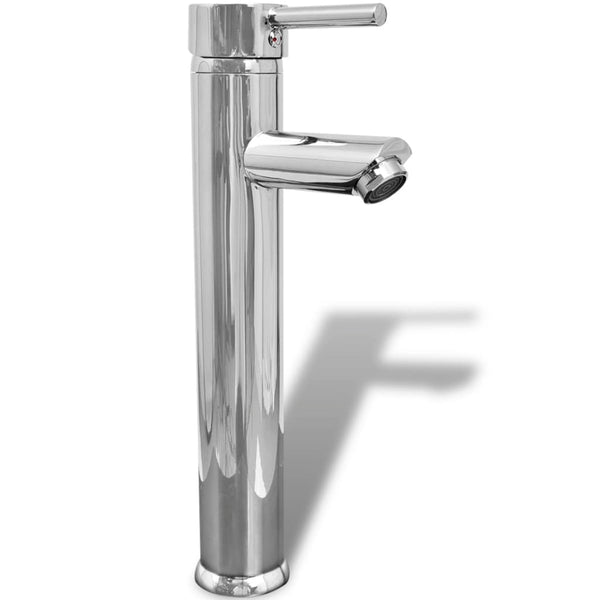 Beiges vierteiliges Badmöbel-Set mit Waschbecken und Wasserhahn Minat