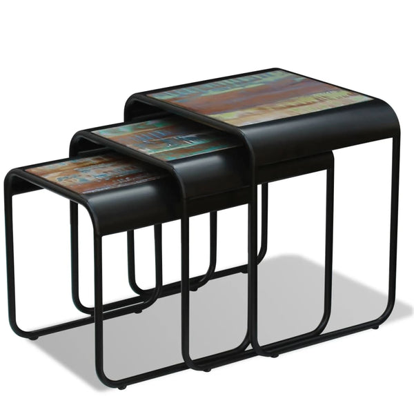 Beistelltisch-Set Romel (3er-Set aus recyceltem Massivholz)