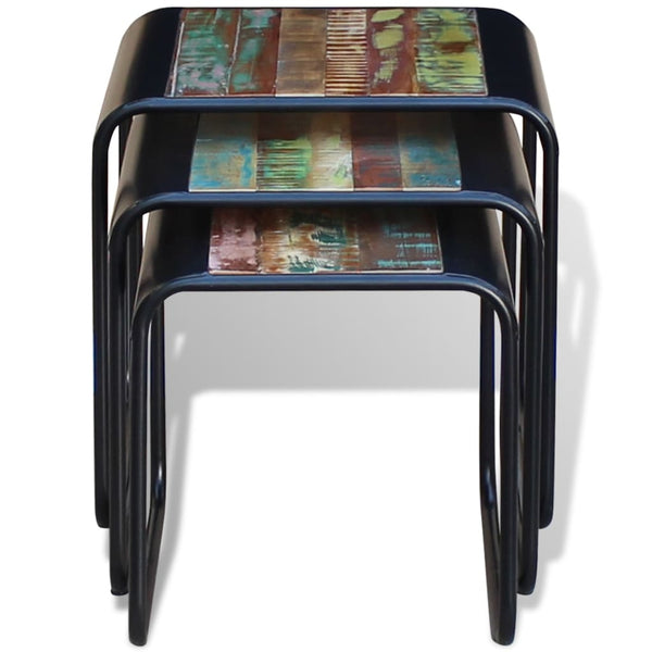Beistelltisch-Set Romel (3er-Set aus recyceltem Massivholz)