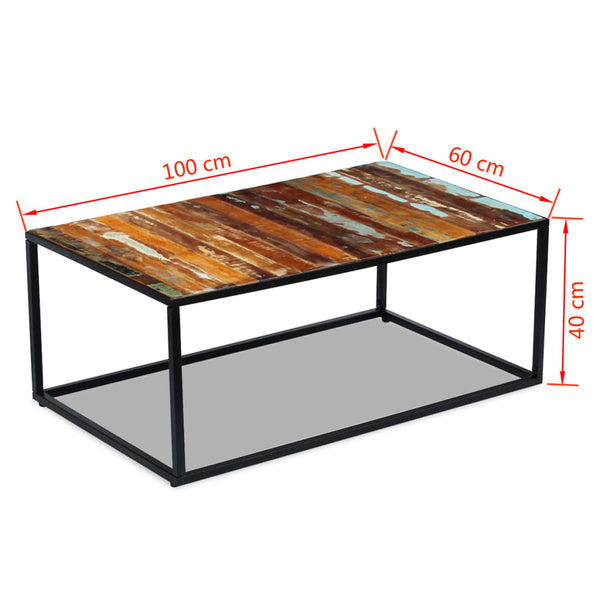 Couchtisch recyceltes Massivholz Fulviana 100x60x40cm