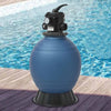 Grauer Schwimmbad-Sandfilter Rosco 460 mm (mit 6-Wege-Ventil)