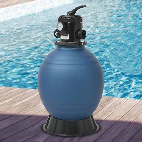 Grauer Schwimmbad-Sandfilter Rosco 460 mm (mit 6-Wege-Ventil)