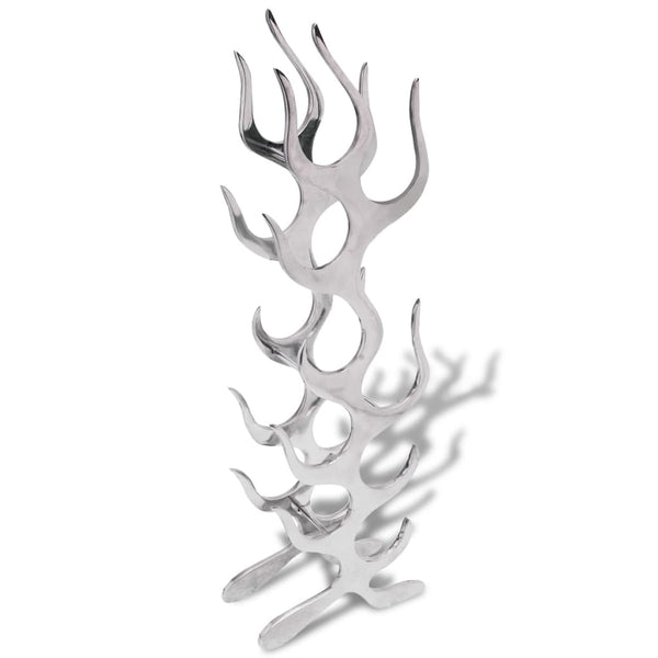 Silberfarbener Aluminium-Weinregal "Flamme" Denica für 9 Flaschen