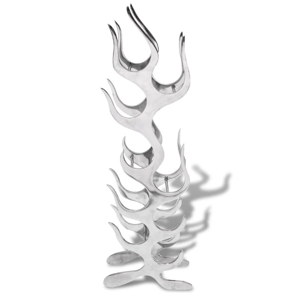 Silberfarbener Aluminium-Weinregal "Flamme" Denica für 9 Flaschen
