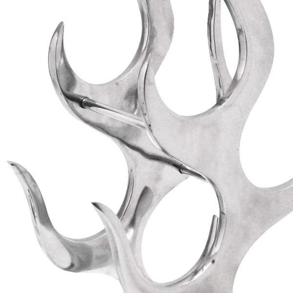 Silberfarbener Aluminium-Weinregal "Flamme" Denica für 9 Flaschen