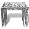 Zweiteiliger silberner Beistelltisch Carolia (quadratisches Aluminium)