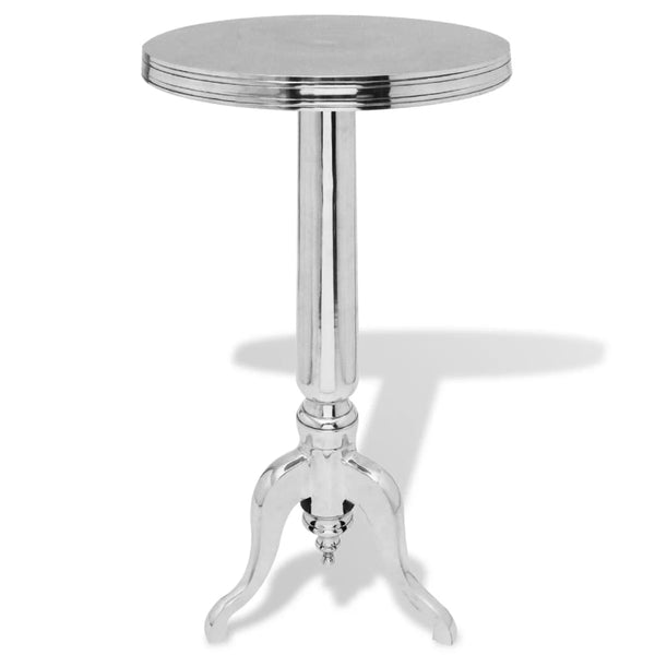 Silberner runder Beistelltisch Tudorochi (Aluminium)