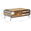 Couchtisch Silvileta 100x50x35cm (massives Mangoholz)