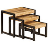 Beistelltisch-Set Prasinia (3 St. Mangoholz)