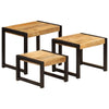 Beistelltisch-Set Prasinia (3 St. Mangoholz)