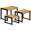 Beistelltisch-Set Prasinia (3 St. Mangoholz)