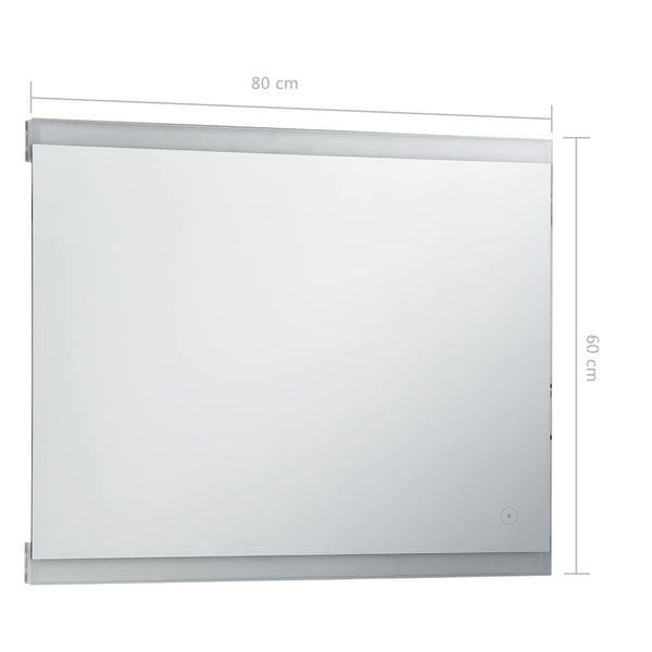 LED-Wandspiegel Havronia für Badezimmer 80x60cm (mit Berührungssensor)