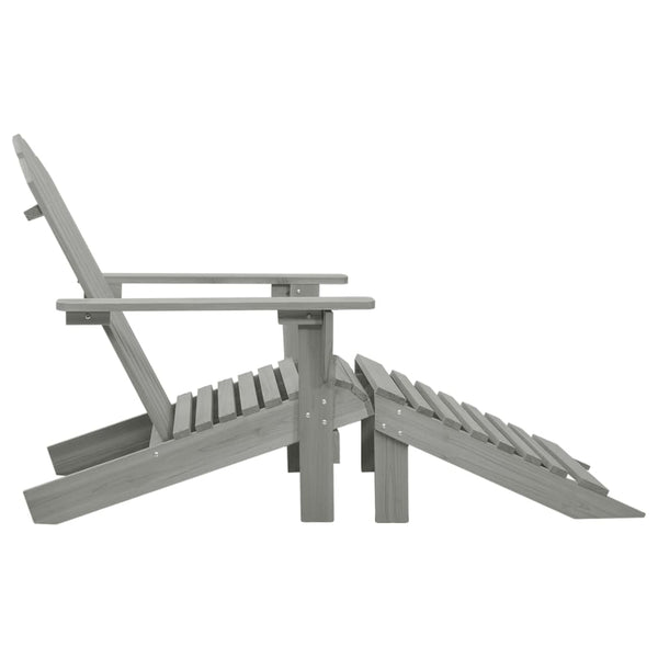 Gartenstuhl grau und Hocker Holz Decsuk