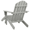 Gartenstuhl grau und Hocker Holz Decsuk