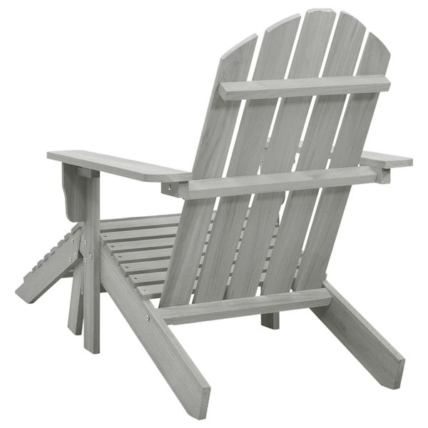Gartenstuhl grau und Hocker Holz Decsuk