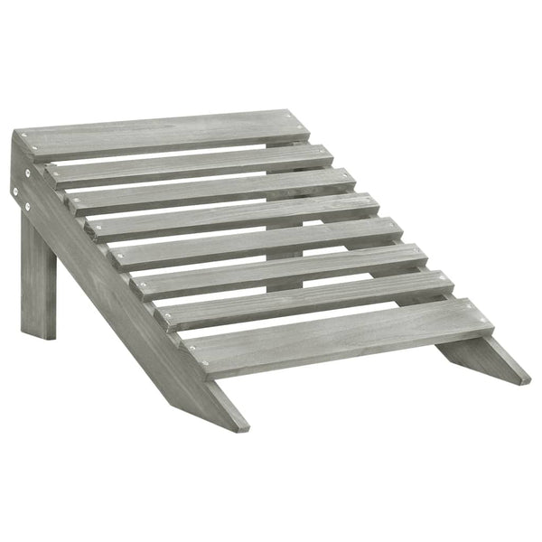 Gartenstuhl grau und Hocker Holz Decsuk