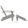 Gartenstuhl grau und Hocker Holz Decsuk