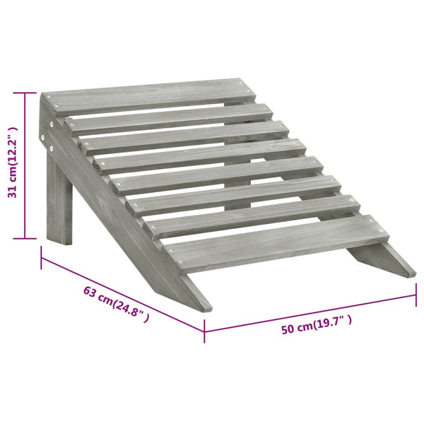 Gartenstuhl grau und Hocker Holz Decsuk