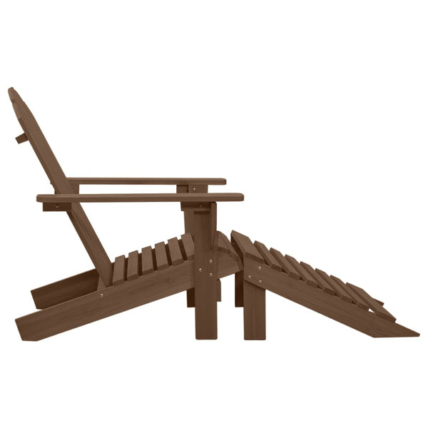 Gartenstuhl und Hocker Holz braun
