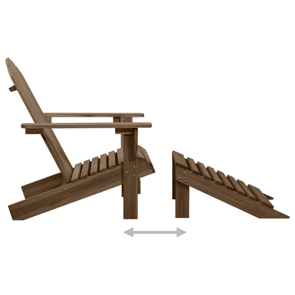 Gartenstuhl und Hocker Holz braun